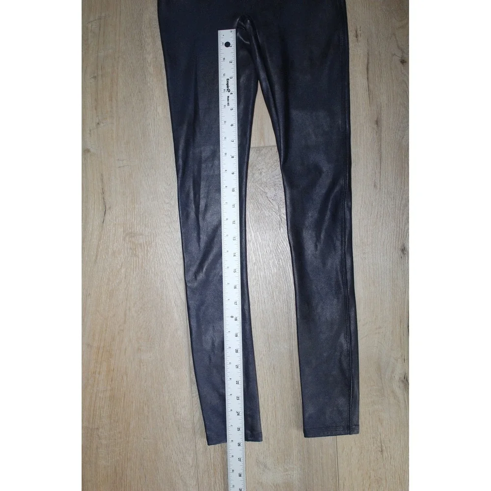 Spanx Faux Leather Leggings Womens XS Night Navy High Rise Shapewear 2437 NWT